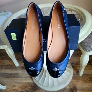 Coach flat ballet style shoes,  black, size 8.5 leather